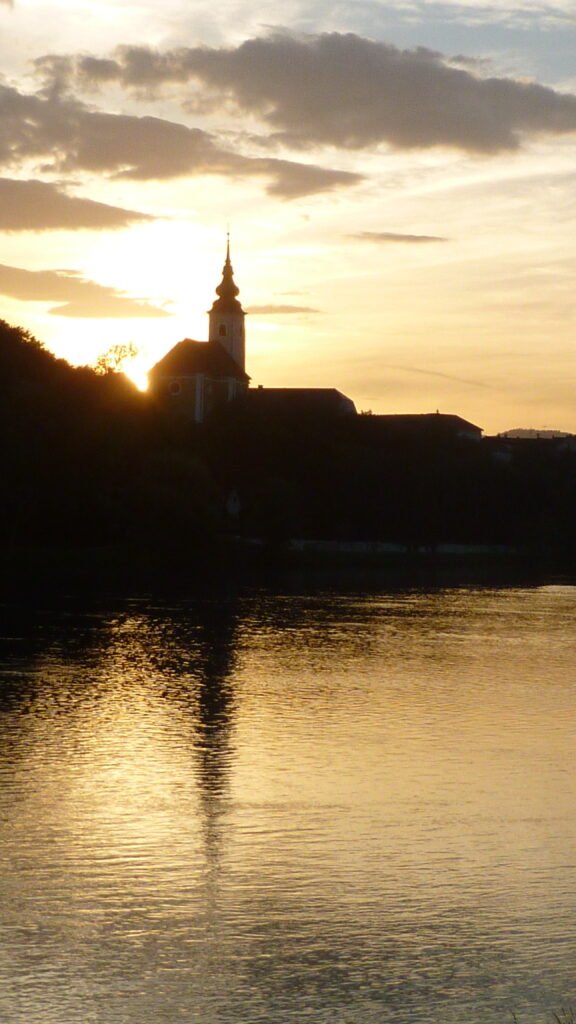 Old Church Silhouette at Dusk Maribor