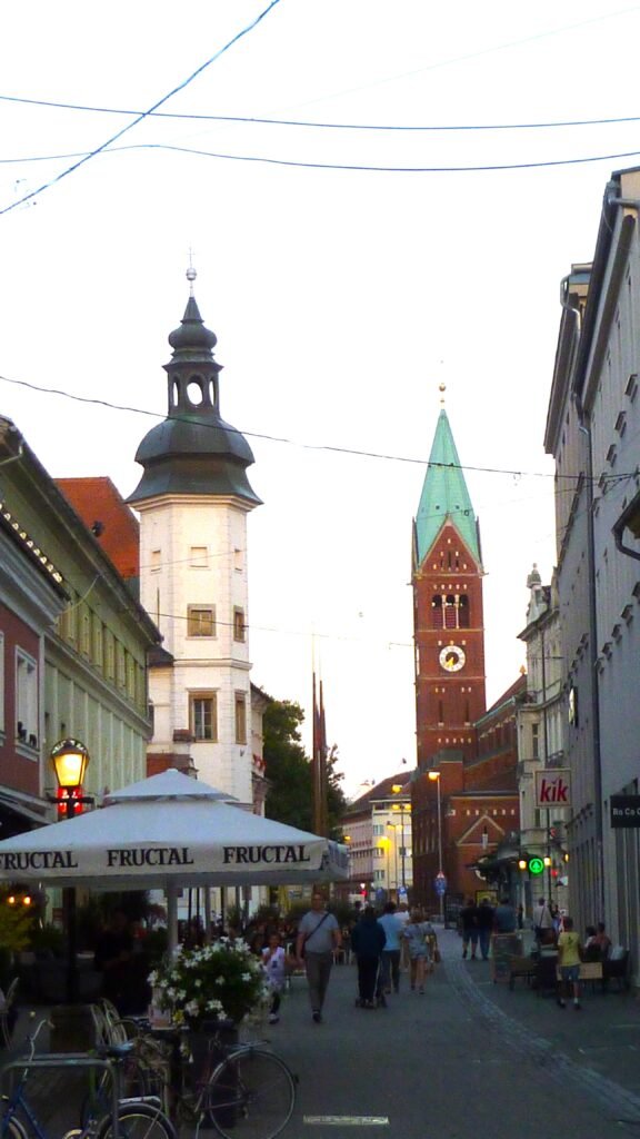 Maribor Street Scene Cafe Culture Sunset