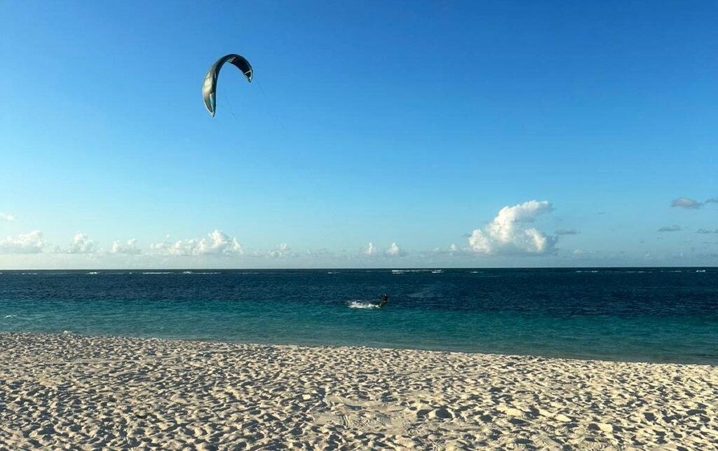 Uncrowded kitesurfing in Anegada.